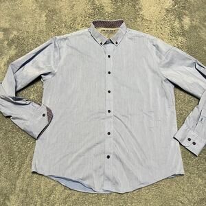 Twillory Untuckable Shirt Mens Large Blue Button Down Patterened